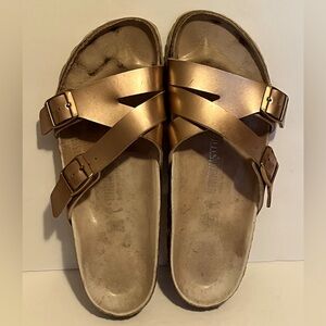 Birkenstock Yao Lux Electric Metallic Rose Gold Sandals